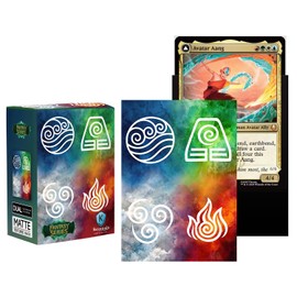 Katomula 100 MTG Card Sleeves with 100 Inner Sleeve, Textured Back Art Sleeves, Fit Standard Size Cards- Elements