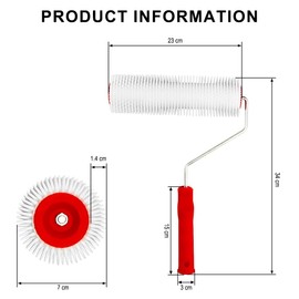 YOYEAH Bleed roller for compensating compound 23 cm - spike length 14 mm - bleed roller and spiked roller compensating compound for floor coverings.