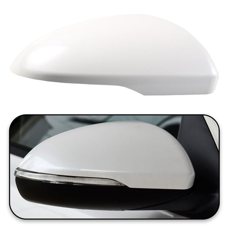 White Rearview Mirror Cover Cap Door Wing Mirror Cover Cap