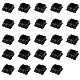 40 * 40mm Square Plastic Plugs,Square Plastic End Caps in 24pcs,Chair Leg Pipe Tube Insert Blanking Cover,End Cover Caps for Furniture,Tables,Chairs