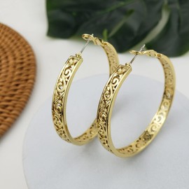 Gold Plated Hawaiian Hoop Earrings