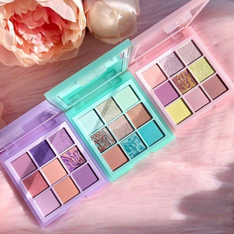 Yinrunx 9 Colors Eyeshadow Palette Portable Matte Shimmer Long-lasting Eye
