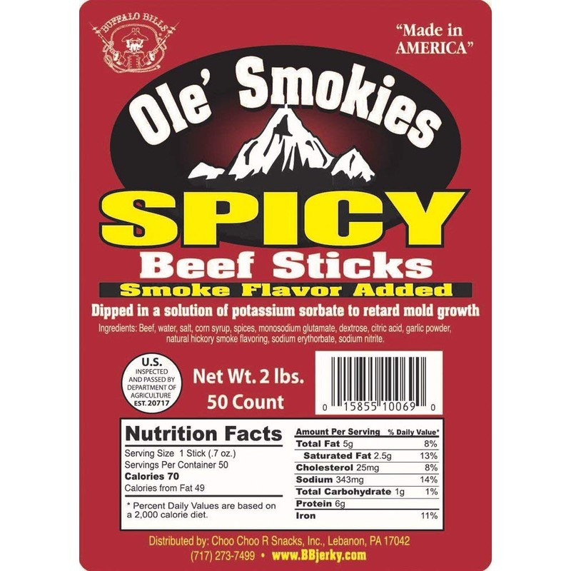 Buffalo Bills 2-lb Spicy 5" Ole' Smokies Saddlebag (50 twist-end