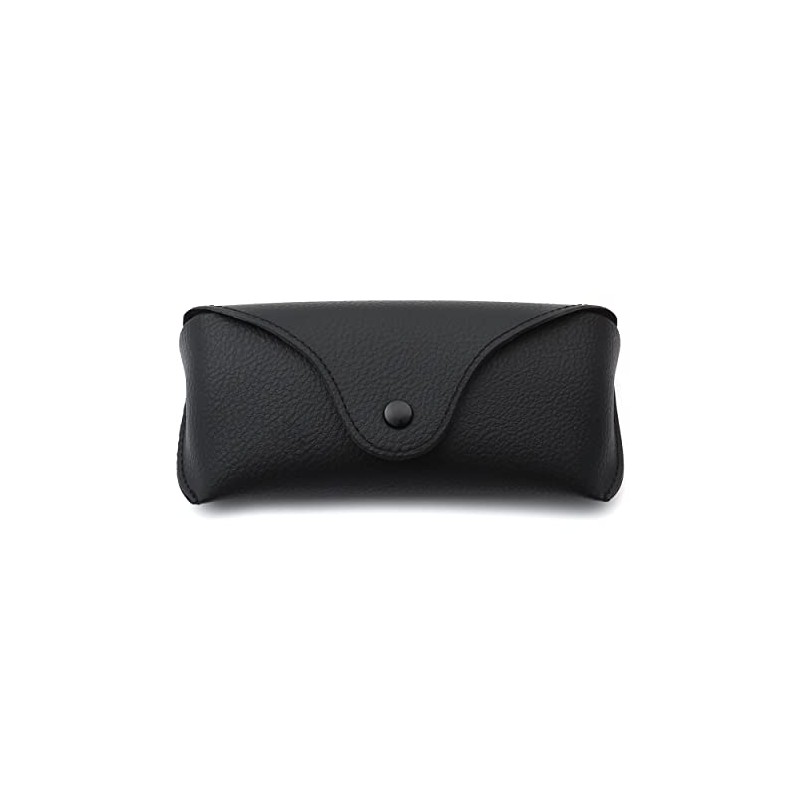 PASTL Eyeglasses Sunglasses Case Black PU Leather Semi-Hard Case Snap
