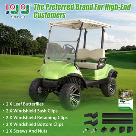 10L0L Golf Cart Windshield for Yamaha Drive/G29 Gas or Electric (2007-2016 Models), Shatterproof and Foldable- Clear & Tinted (Clear)