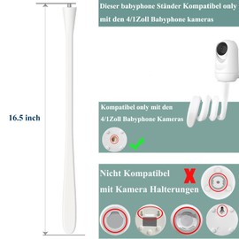 Derebir Baby Monitor Holder Compatible with GHB ‎5 Inch/Boifun ‎Baby 6T/Momcozy ‎BM01/BM03/GHB ABM720 Baby Monitor Camera, Baby Cameras Holder Compatible with 1/4 Baby Monitor with Thread (18.3 Inch)