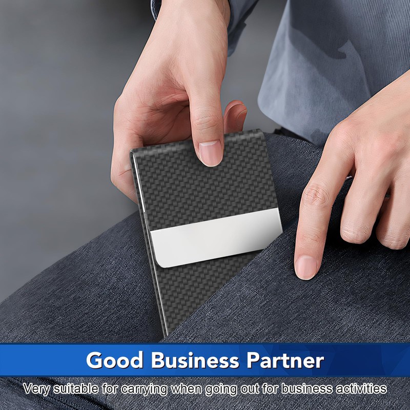 DMFLY Business Card Holder, Metal Slim Business Card Case, Pocket