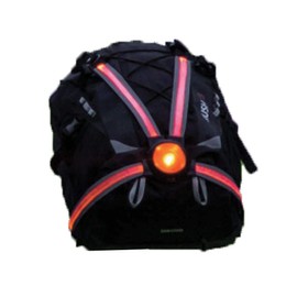 Commuter Rear Harness Backpack Bag Cover Reflective Saftey Gear With LED Light