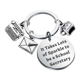 ENSIANTH School Secretary Appreciation Keychain Administrative Assistant Gift Officer Worker Keychain Best Secretary Gift (Secretary Key CA)