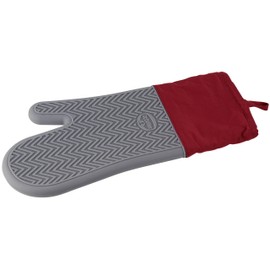 Dr. Oetker Silikon- Back und Ofenhandschuh Flexxibel, Topfhandschuh mit Innenleben aus Baumwolle, Grillhandschuh, Kochhandschuh mit Anti-Rutsch-Grifffläche - hitzebeständig bis 230°C, Menge: 1 Stück