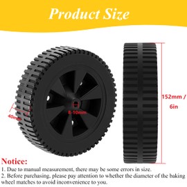 Eysbiy Grill Wheels Parts, 2 Pieces 6 Inch Plastic Gas Grills Wheels Wheel Grill Replacement Parts BBQ Wheel Kit with Wheel Cover for Charbroil (6 Inch Update)