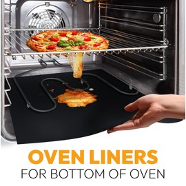 3 Pack Thick Heavy Duty Oven Liners for Bottom of Oven, Non Stick Liners for Electric or Gas Ranges, Reusable Mats for Electric Gas Microwave or Grill, BPA & PFOA Free Spill Guard, Kitchen Accessory