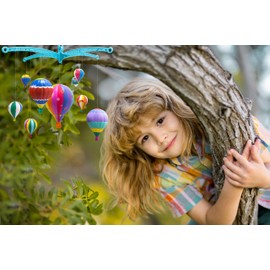 4M Hot Air Balloons Mobile, Paint Your Own Mobile, Arts and Crafts Kit to Complete Hot Air Balloons Room Decoration, Boys and Girls Ages 5+