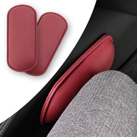 Tioollev 2PCS Car Door Armrest Pads,Soft Leather+Memory Foam Car Knee Pads for Arm Support&Protect Elbow and Knee,Universal Car Elbow Pads Car Accessories Interior for Most Vehicles (Red)