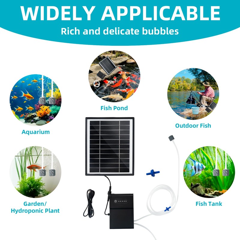 QCBF 5W solar aerator for pond, 3 operating modes, large