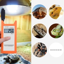 Reptile UV Index Meter, Measures 320-400nm, Sensitive UVB Meter, UVC Light Meter 0-1999μW/cm², UV Radiation Intensity Measuring, 3.5-bit LCD UVA Solar Lamp Tester for Reptile Snake