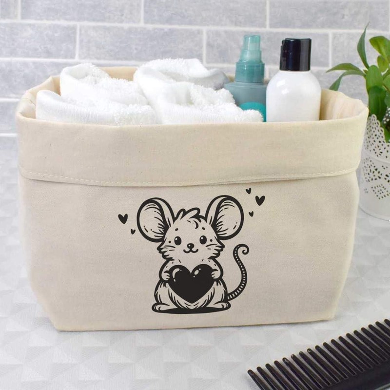Large 'Sweetheart Mouse' Canvas Organiser/Storage Bag (OR00033379)