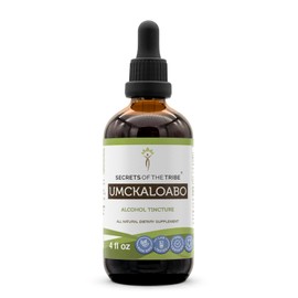 Secrets of the Tribe - Umckaloabo Tincture Alcohol Extract, Wildcrafted Umckaloabo (Pelargonium Sidoides) Dried Root 4 OZ