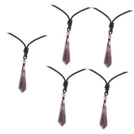 Beavorty 5pcs Elegant Crystal Pendant Necklace Natural Crystal Jewelry for Women Delicate Comfortable Touch Fashion Pendant for Necklace