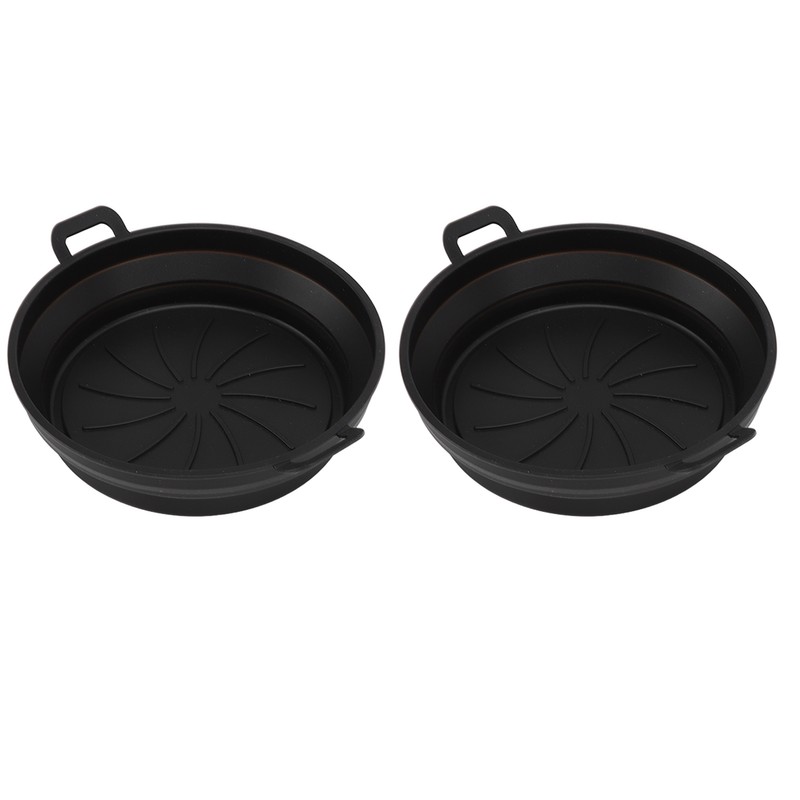2 PCS Fryer Silicone Baskets with Handle 7.5inch Round Silicone