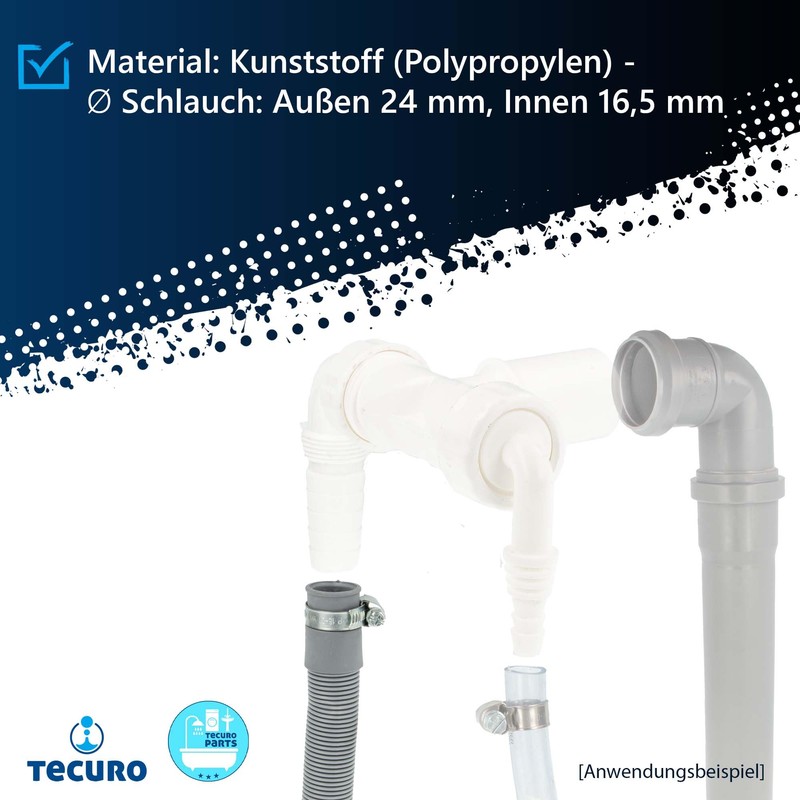 tecuro Drain Hose Extension 1.0 m Complete Set Including Hose