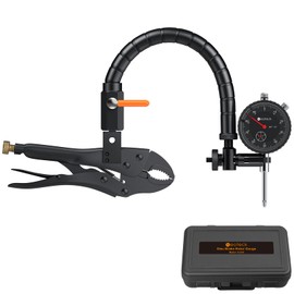 Neoteck Disc Brake Rotor Gauge Set 0-1"/0.001" Ball Joint Runout Gauge Set with 13.77" Flexible Arm and 7" Tight Grip Locking Plier,Widely Used in Automotive Maintenance and Industrial Processes-Black