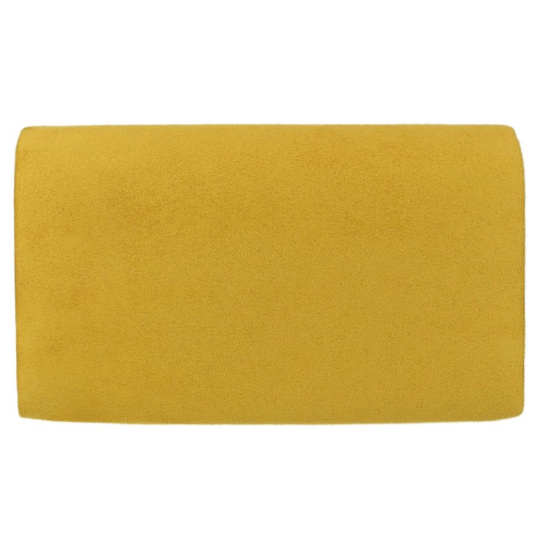 Girly Handbags Ladies Faux Suede Envelope Clutch Bag, mustard, Modern