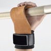 2PCS Weight Lifting Grips with Wrist Straps Cowhide SBR Full