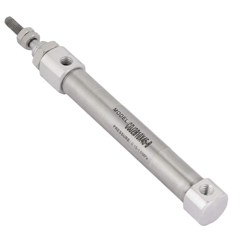 Stainless Steel Air Cylinder, Round Body, Single Acting, Spring Return,
