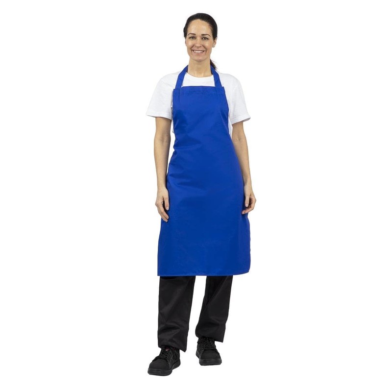 Whites Chef's Cook's Polycotton Long Bib Apron, Royal Blue, Professional