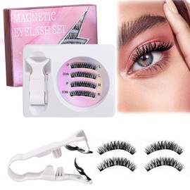 Magnetic Eyelashes Natural look with Applicator Best Magnetic Lashes Kit Reusable False Eyelashes Magnetic for Beginners Easy to Wear and Remove Magnetic Eye Lashes No Glue Eyeliner Needed for Party