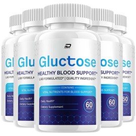 Gluctose (5 Pack) Gluctose Capsules – Gluctose Pills Advanced Supplement, All Natural