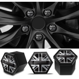 Biomar Labs Set of 20pcs Car Wheel Nut Caps Bolt Cover 19mm Universal with Removal Tool Union Jack UK Flag LC 28