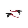 Set Brake and Clutch Fitting with Folding Lever Racing Red