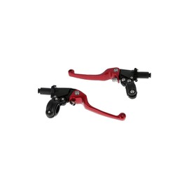 Set Brake and Clutch Fitting with Folding Lever Racing Red