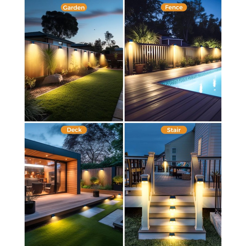 vighep 12 Pack Solar Motion Lights for Outside, Waterproof Fence