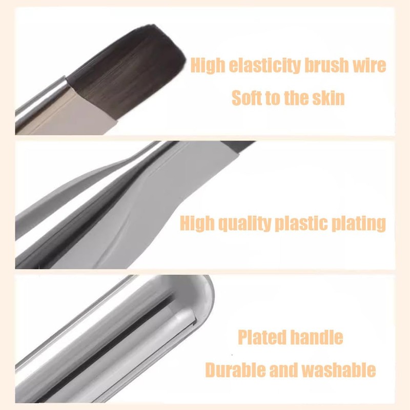 3 x Ultra Thin Foundation Brush, Foundation Cosmetic Brush, Flat