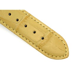 Bandini 14mm Womens Italian Leather Watch Band Strap - Yellow - Alligator Pattern