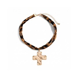 Zaquki Scarf Cross Necklace for Women Statement Cross Pendant Necklace Vintage Thick Chain Jewelry Christian Faith Gifts