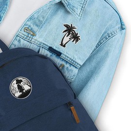 Woohome 16 PCS Iron on Patches, Embroidered Fabric Iron on or Sew on Patches Black Embroidered Appliques Sticker Patches for Clothes Hat Jeans