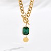 Mauzew 18K Gold Plated Necklaces for Women Emerald Cuban Link