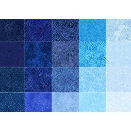 Wilmington Prints 5" Squares Charm Pack Fabric - Sapphire Blue 5 Karat Essential Gems Wilmingto