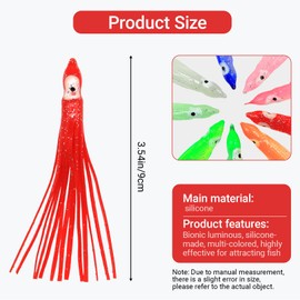 Squid Swimbait Fishing Lures - Tail Octopus Jig Head Glow Soft Plastic Lures - Trout Bass Fishing Baits Kit