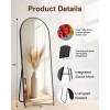 SUNQUEEN 58"x19" Floor Mirror Full Length, Arched 58L x 19"W,