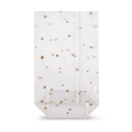 Beutel und Tüten Cross Bottom Bag PP Stars Gold 95 x 160 mm