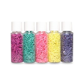 Confect Unicorn Party Sprinkles – 5 Pack Assorted Jimmies (Fuchsia Pink, Teal, Baby Pink, Yellow & Purple) – Cake & Cupcake Decorating Toppings–Vegan, Gluten-Free, Nut-Free, Soy-Free, Dairy-Free, Palm Oil-Free -5 Oz