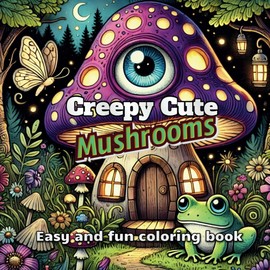 Creepy Cute Mushrooms easy and fun Coloring Book: Whimsical, Spooky, and Adorable Fungi to Color and Enjoy