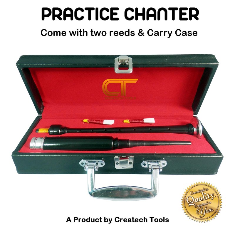 Scottish Highland BagPipe Practice Chanter, Carrying Case & Reeds by