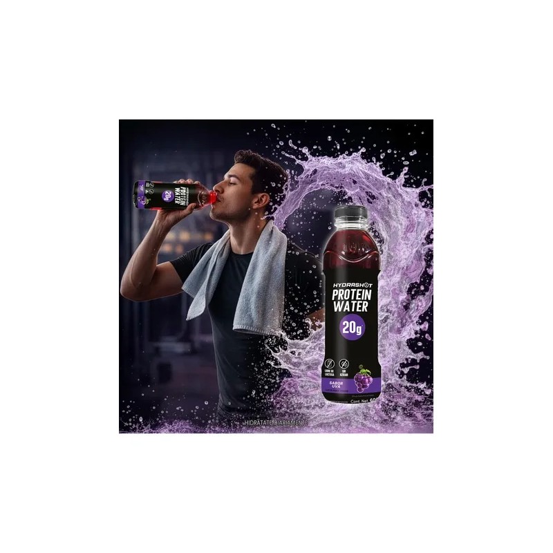 Bebida De Proteína Hydrashot Protein Water 20g Pack 18 Pzas