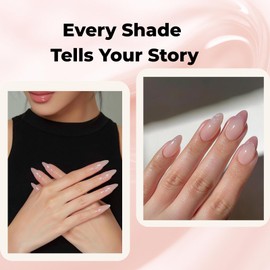 RISYAL Jelly Gel Nail Polish - Sheer Translucent Semi-Transparent UV/LED Gel with Glossy Finish (Light Pink)